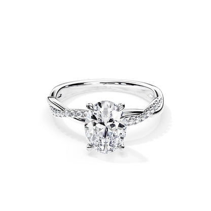 3.0 CT Oval Cut Moissanite Twisted Engagement Ring