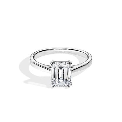 1.75 CT Emerald Moissanite Solitaire Engagement Ring