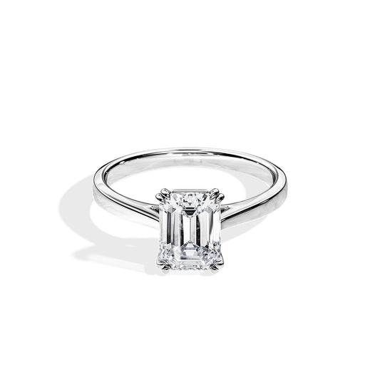 1.75 CT Emerald Moissanite Solitaire Engagement Ring
