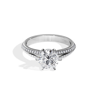 2.0 CT Round Cut Moissanite Split Shank Engagement Ring