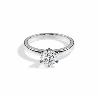 1.0 CT Round Cut Moissanite Solitaire Engagement Ring