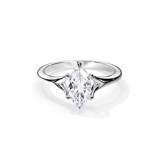 1.5 CT Marquise Split Shank Moissanite Engagement Ring