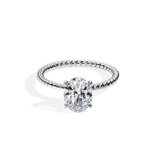 2.10 CT Oval Cut Moissanite Hidden Halo Engagement Ring