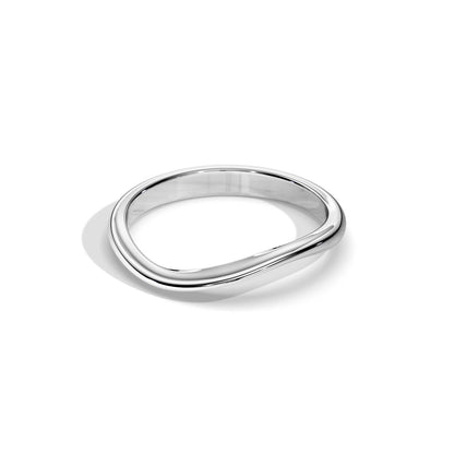 Wave Shape Palin Wedding Band