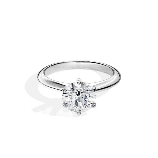 1.50 CT Round Cut Moissanite Solitaire Engagement Ring