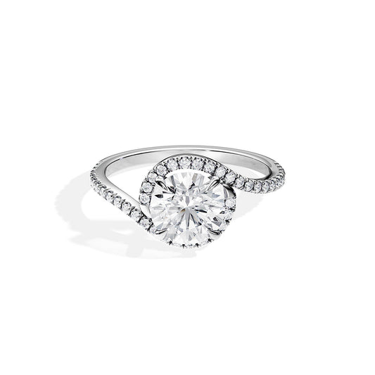 1.50 CT Round Cut Moissanite Bypass Setting Engagement Ring