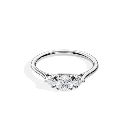 0.50 CT Round Cut Moissanite Three Stone Style Engagement Ring