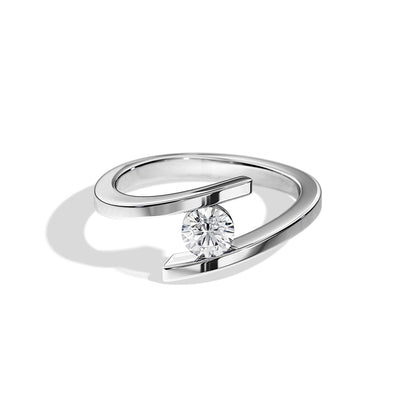 1.0 CT Round Moissanite Tension Setting Engagement Ring