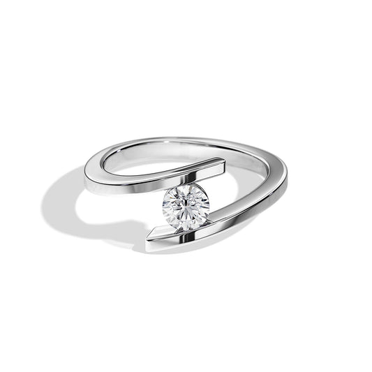 1.0 CT Round Moissanite Tension Setting Engagement Ring