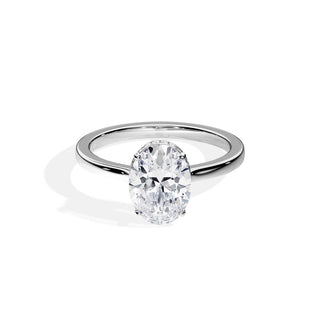 2.10 CT Oval Cut Moissanite Solitaire Engagement Ring