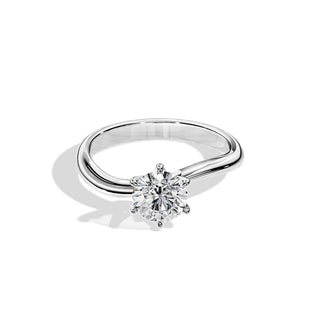 1.0 CT Round Moissanite Solitaire Setting Engagement Ring