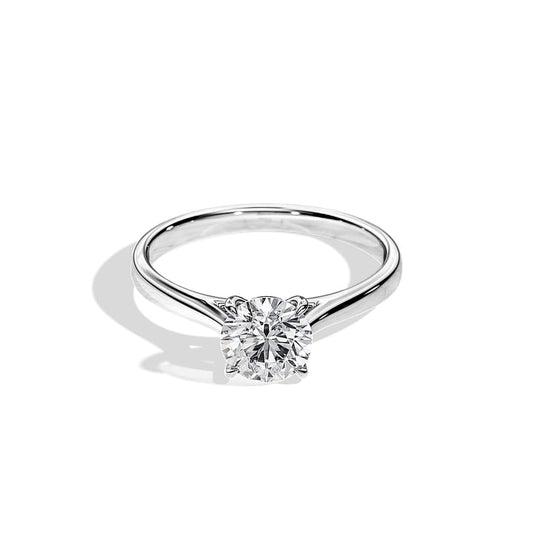 1.0 CT Round Solitaire Moissanite Engagement Ring