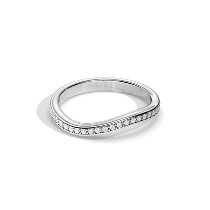 0.15 TCW Round Wave & Pave  Moissanite Wedding Band