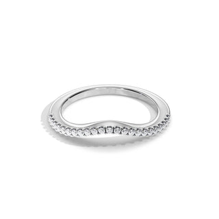 0.20 TCW  Round Curved Moissanite Wedding Band