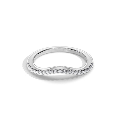 0.20 TCW  Round Curved Moissanite Wedding Band