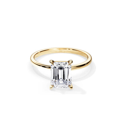 2.50 CT Emerald Solitaire Moissanite Engagement Ring