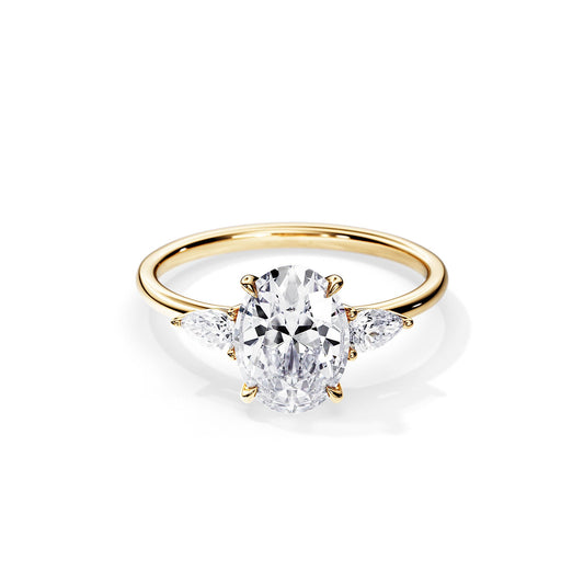3.0 CT Three Stone Oval Cut Moissanite Engagement Ring