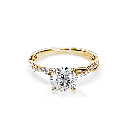 2.0 CT Round Cut Moissanite Twisted Engagement Ring