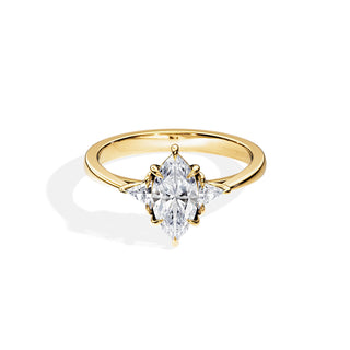 1.0 CT Marquise Cut Moissanite Three Stone Style Engagement Ring