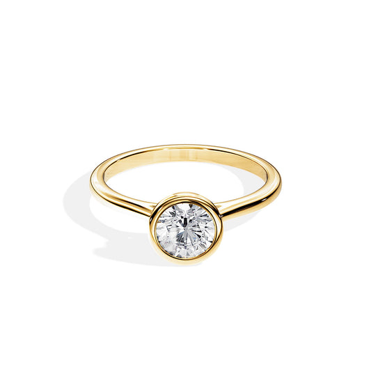 2.0 CT Round Moissanite Bezel Solitaire Engagement Ring