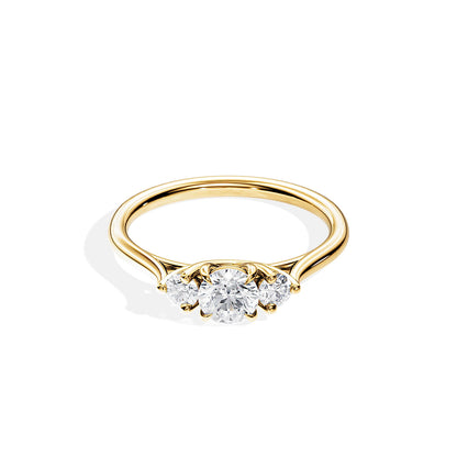0.50 CT Round Cut Moissanite Three Stone Style Engagement Ring
