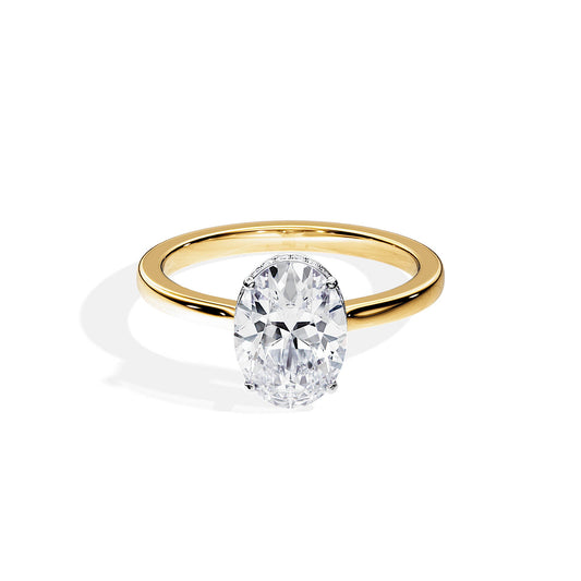 2.10 CT Oval Cut Moissanite Solitaire Engagement Ring