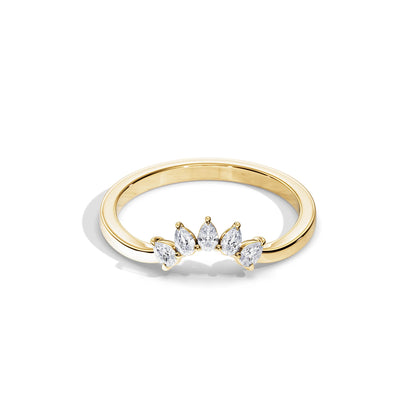 0.25 TCW  Pear Curved Moissanite Wedding Band