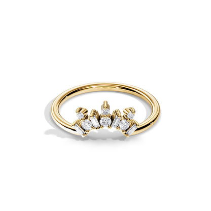 0.33 TCW Baguette/ Round Curved Wedding Band