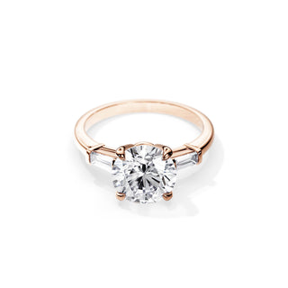 4.0 CT Three Stone Round Cut Moissanite Engagement Ring