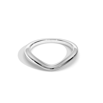 Classic Plain  Curved Wedding Band for Women