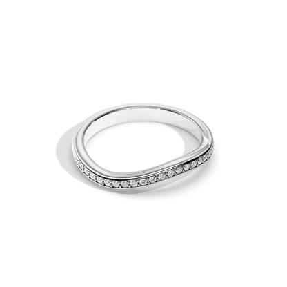 0.15 TCW Round Wave & Pave  Moissanite Wedding Band