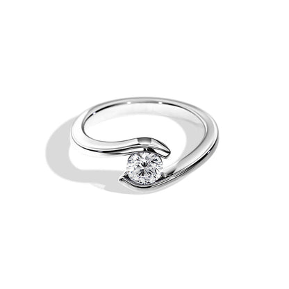 0.50 CT Round Moissanite Tension Setting Engagement Ring