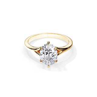 3.0 CT Oval Moissanite Split Shank Engagement Ring