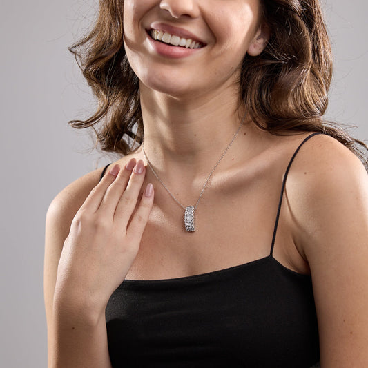 3.0 TCW Round & Baguette Moissanite Diamond Pendant Necklace - farrellouise