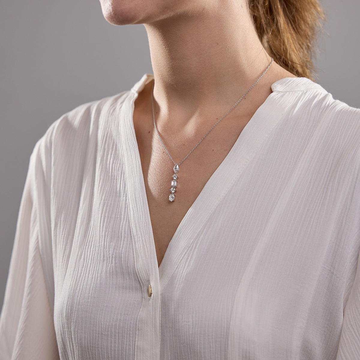 2.0 TCW Round, Marquise, Emerald & Oval Moissanite Diamond Multi Stone Necklace - farrellouise