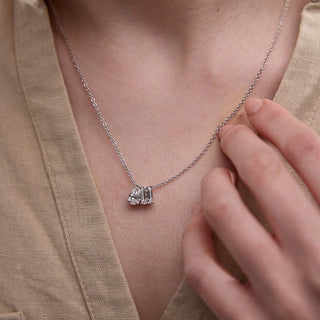 2.22 TCW Emerald & Pear Moissanite Diamond Two Stone Necklace - farrellouise