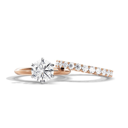 2.0 CT Round  Moissanite Solitaire Style Bridal Ring Set