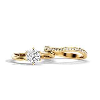 1.0 CT Round Moissanite Swirl Bridal Ring Set