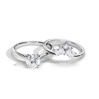 2.0  CT Round Moissanite solitaire Bridal Ring Set