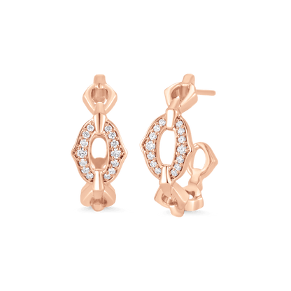0.18 TCW Round Moissanite Diamond Link Hoop Earrings - farrellouise