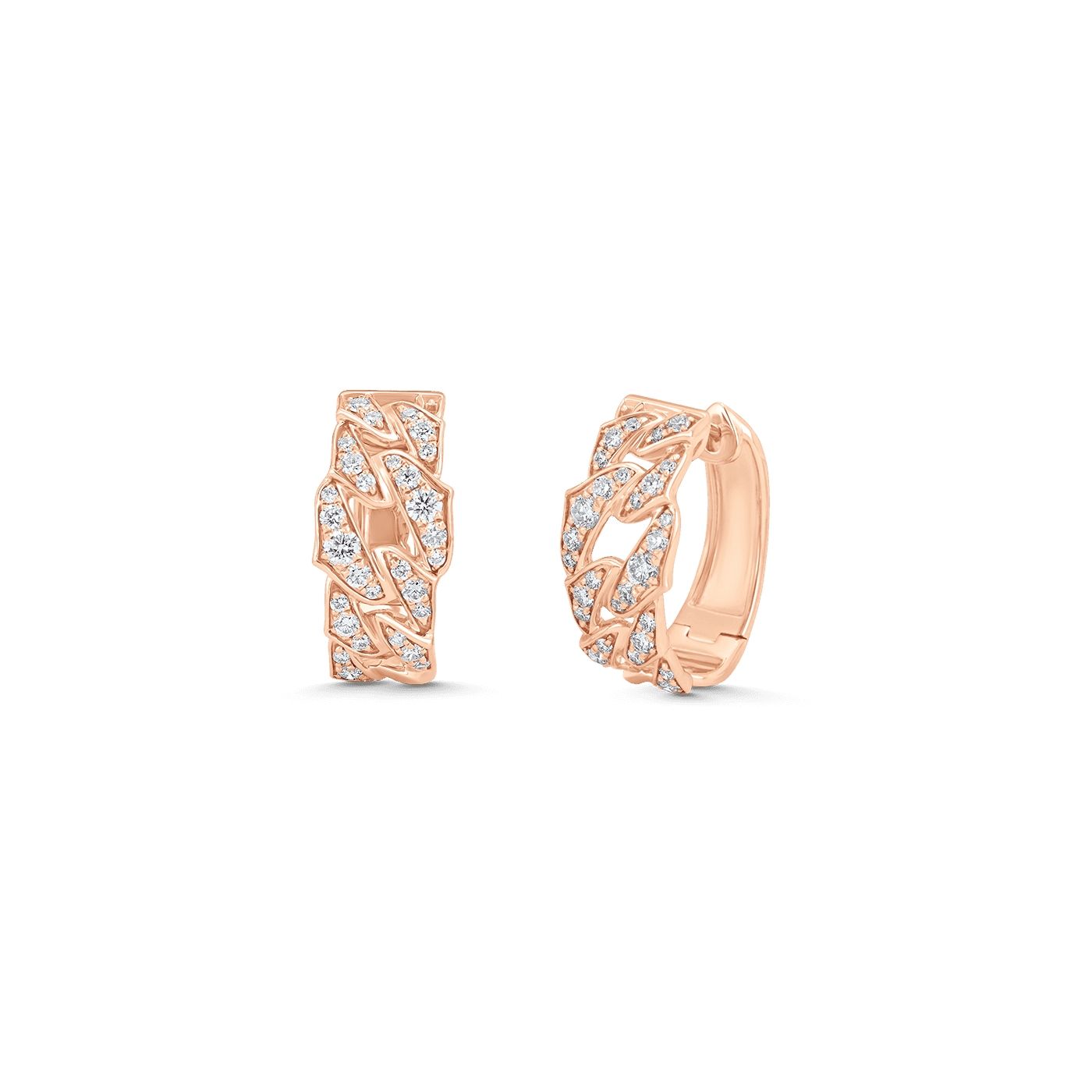 1.13 TCW Round Moissanite Diamond Link Huggie Earrings - farrellouise