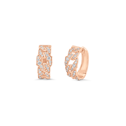 1.13 TCW Round Moissanite Diamond Link Huggie Earrings - farrellouise