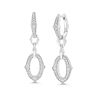 0.70 TCW Round Moissanite Diamond Link Drop Earrings - farrellouise