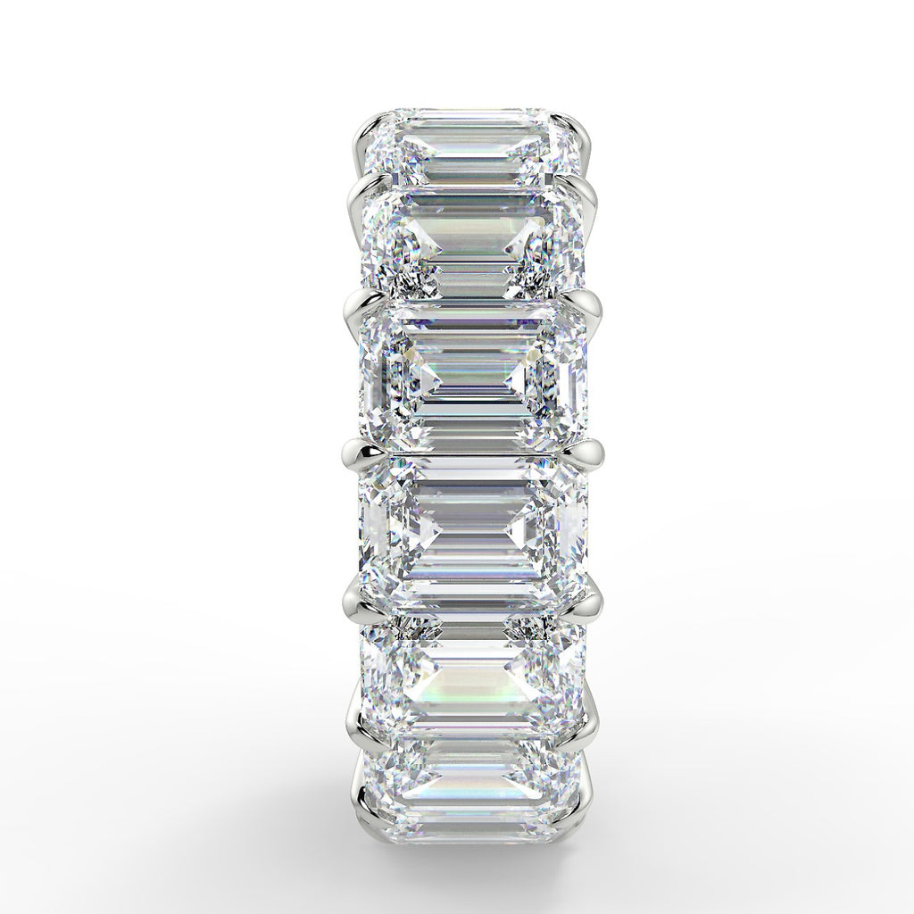 1.53 TCW Emerald Moissanite Shared Prong Setting Wedding Band - farrellouise