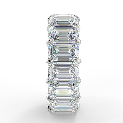 1.53 TCW Emerald Moissanite Shared Prong Setting Wedding Band - farrellouise