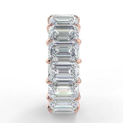 1.53 TCW Emerald Moissanite Shared Prong Setting Wedding Band - farrellouise