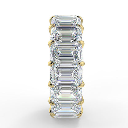 1.53 TCW Emerald Moissanite Shared Prong Setting Wedding Band - farrellouise