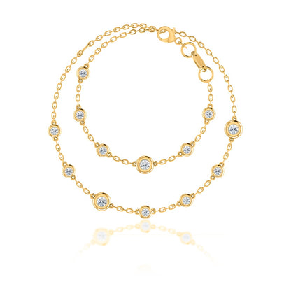 0.24 TCW Round Moissanite Diamond Bezel Style Necklace - farrellouise