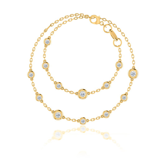 0.24 TCW Round Moissanite Diamond Bezel Style Necklace - farrellouise
