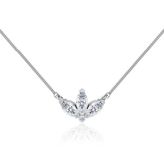 0.32 TCW Round & Marquise Moissanite Diamond Petal Style Necklace - farrellouise